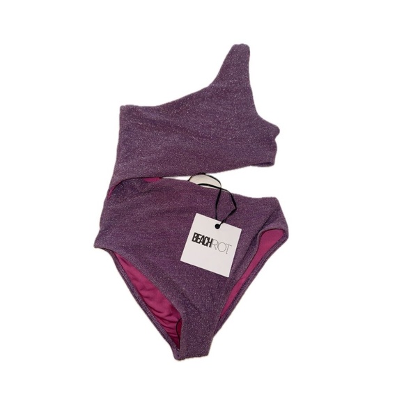 NWT BEACHRIOT Celine Shine One Piece – Metallic Purple - Picture 3 of 5